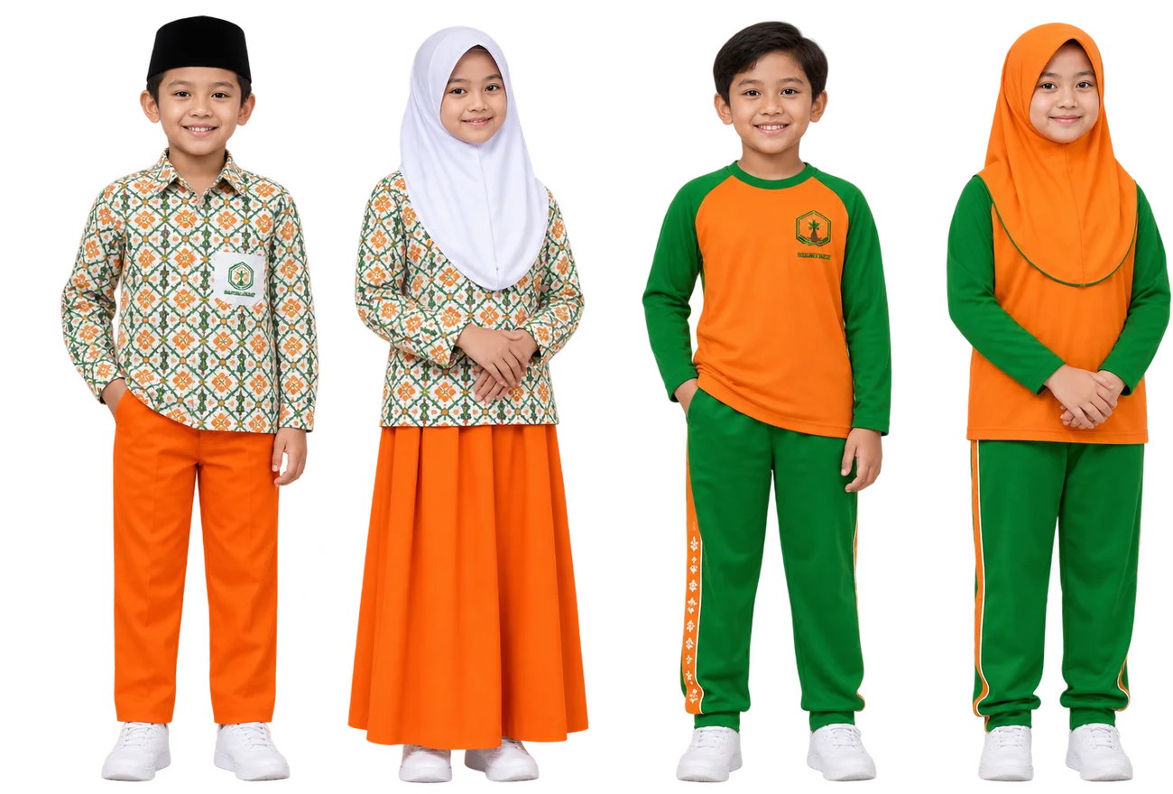 Siswa SDIT Ibnu Aqil 2 dengan seragam sekolah