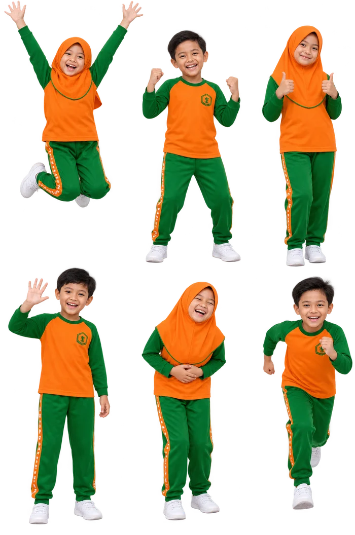 Siswa SDIT Ibnu Aqil 2 memakai baju olahraga